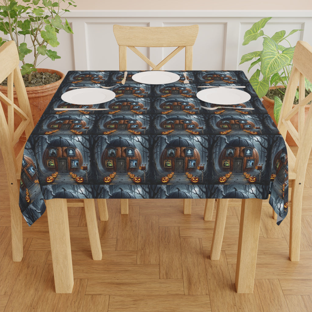 Gothic Pumpkin Pattern Tablecloth / Spooky Halloween Harvest Decor