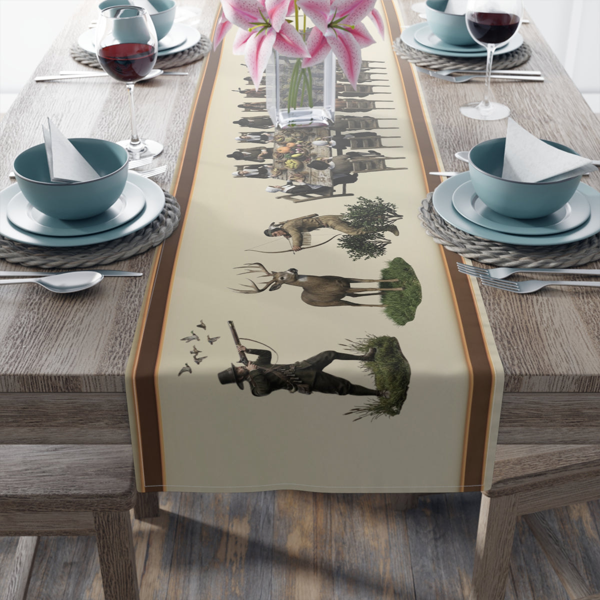 Thanksgiving Table Runner | Autumn Holiday Dining Decor (Cotton & Poly)