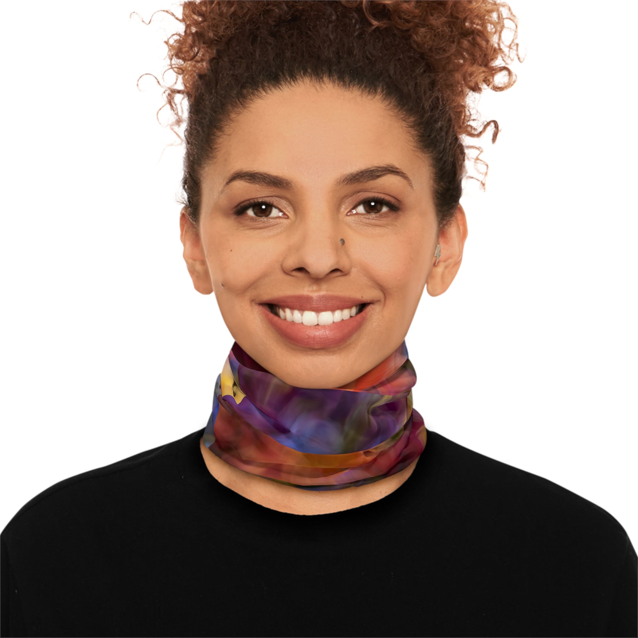 Abstract Floral Blur Neck Gaiter | Colorful Swirl Pattern