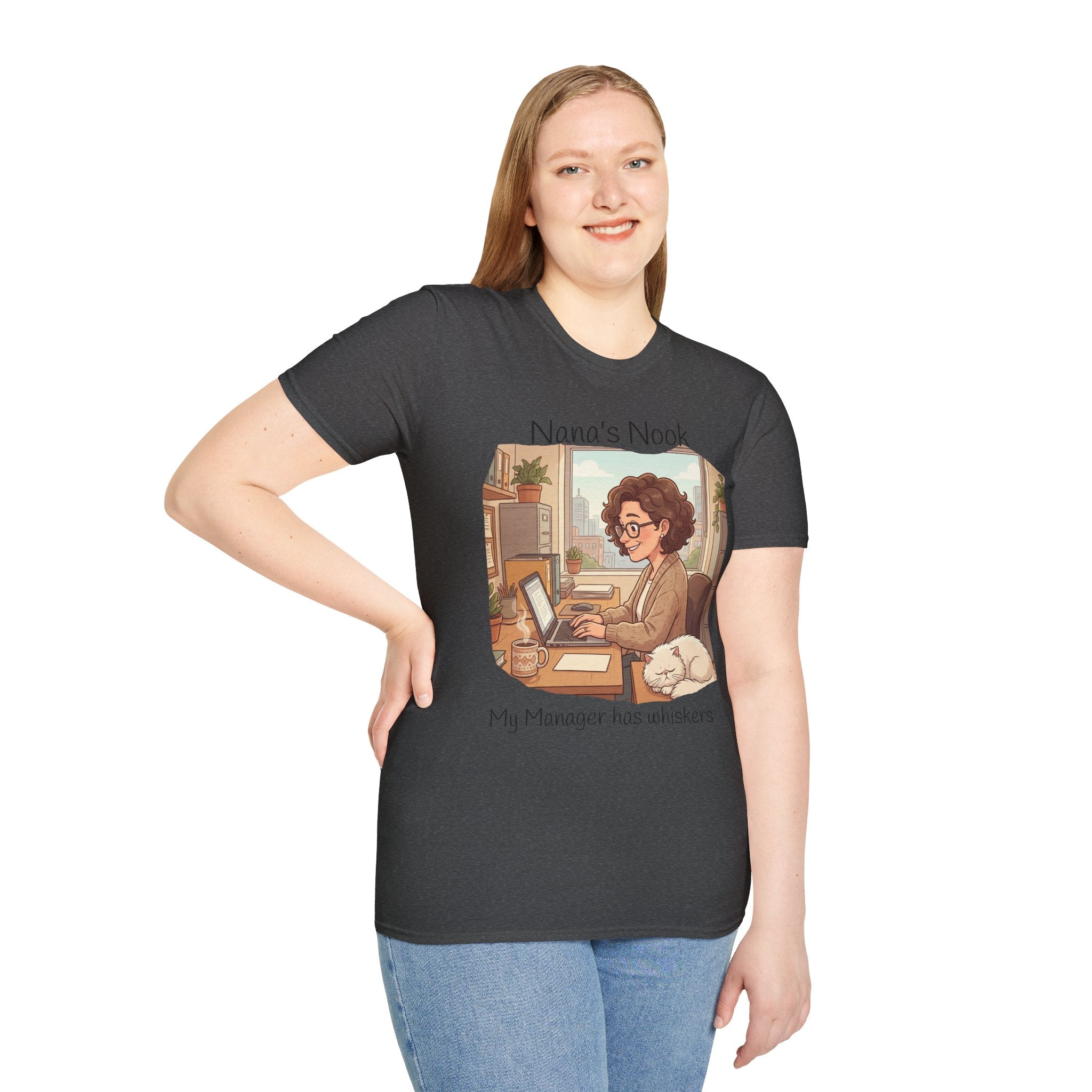 T-Shirt / "Nana's Nook: My Manager Has Whiskers" Cozy Grandma Cat Lover Tee