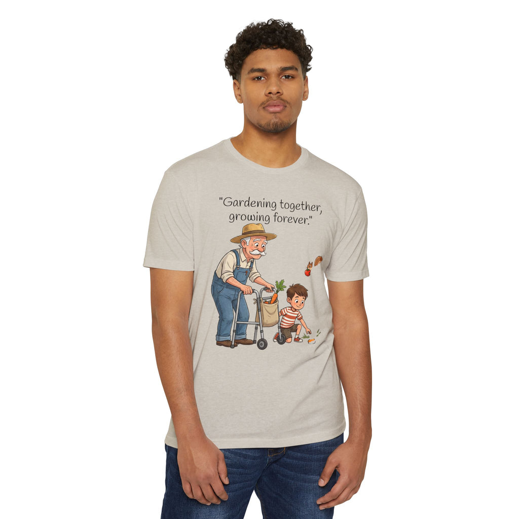Gardening Together T-Shirt — "Gardening together, growing forever." Grandparent & Child Garden Tee