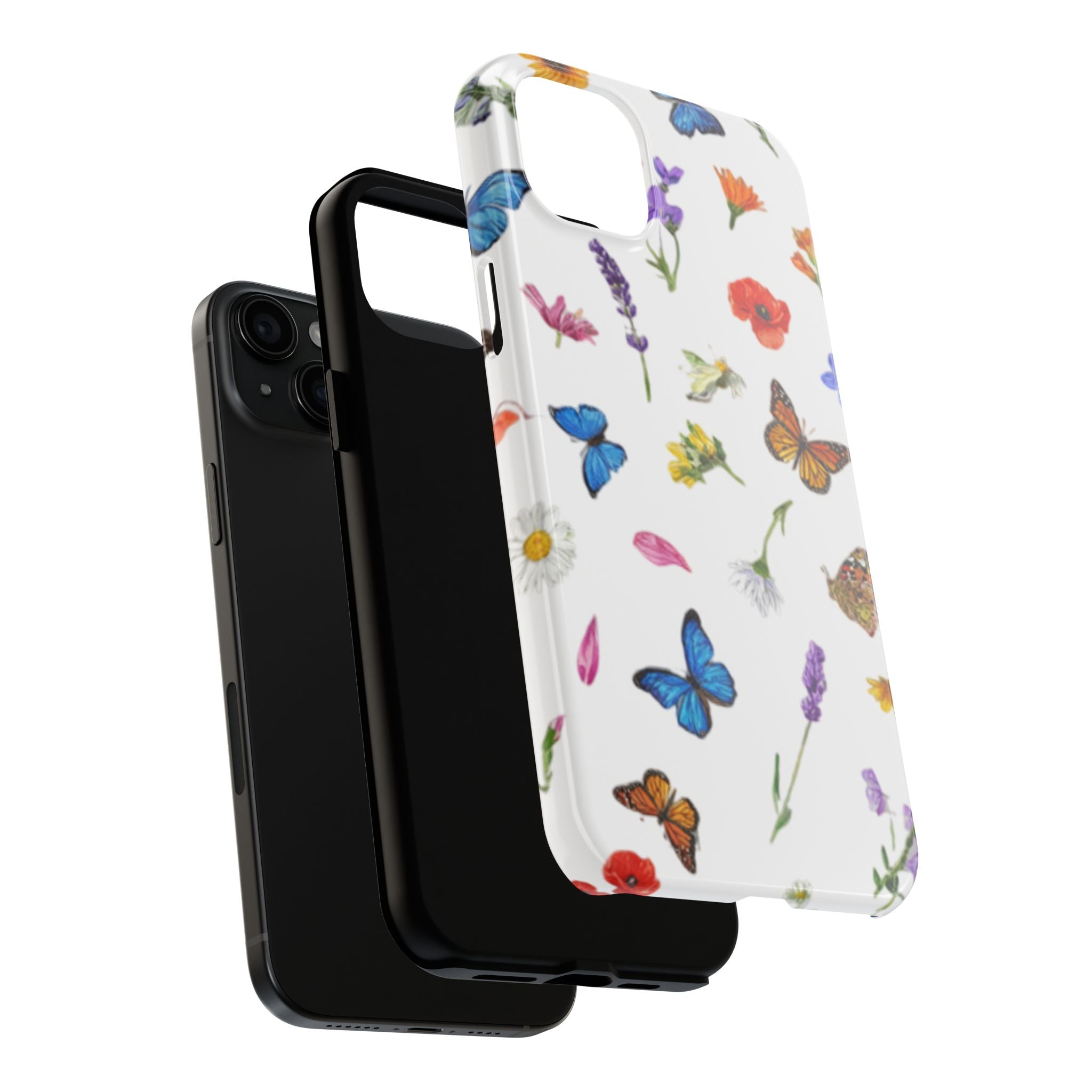 Butterfly Meadow Tough Phone Case / Floral Protective Phone Cover
