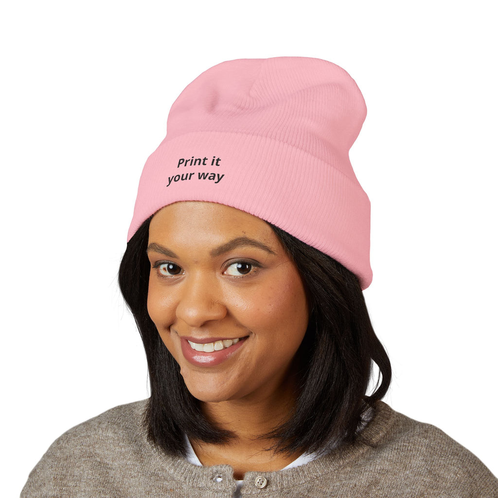 Print It Your Way beanie | Cuffed Embroidered Beanie, Custom Text