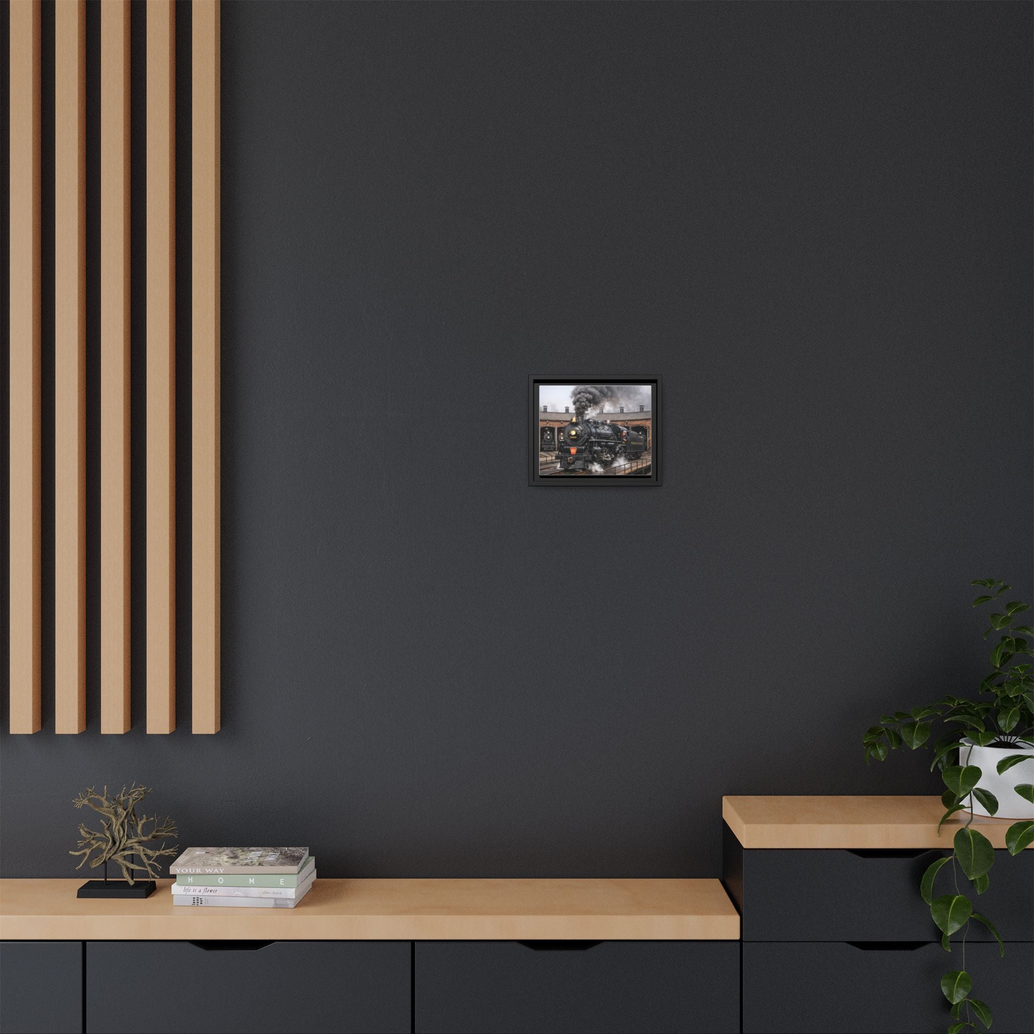 Framed Steam Train/Matte Canvas60 (Multi-color)
