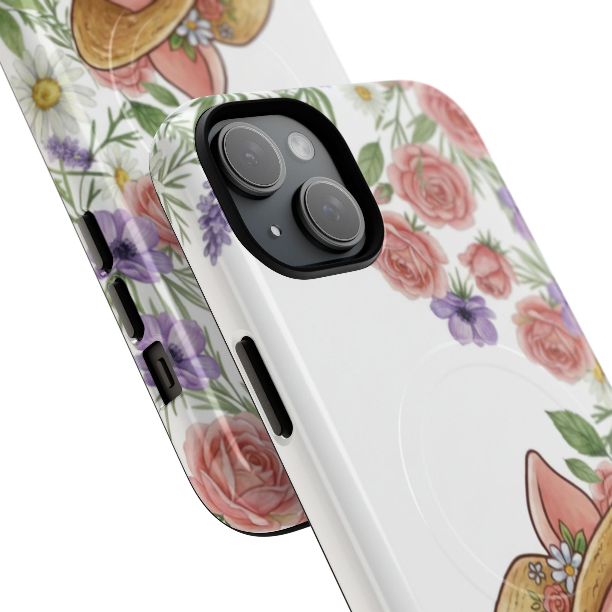 Piglet in Straw Hat Floral Phone Case