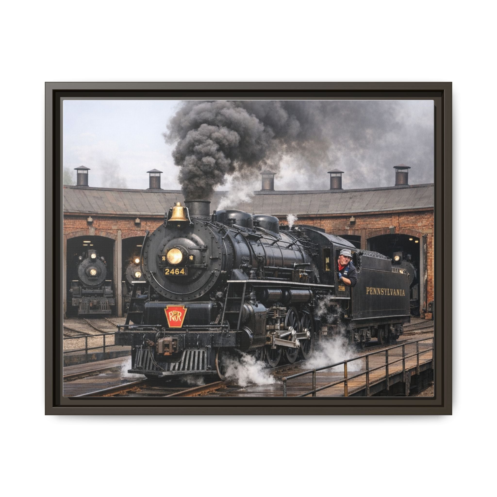 Framed Steam Train/Matte Canvas60 (Multi-color)