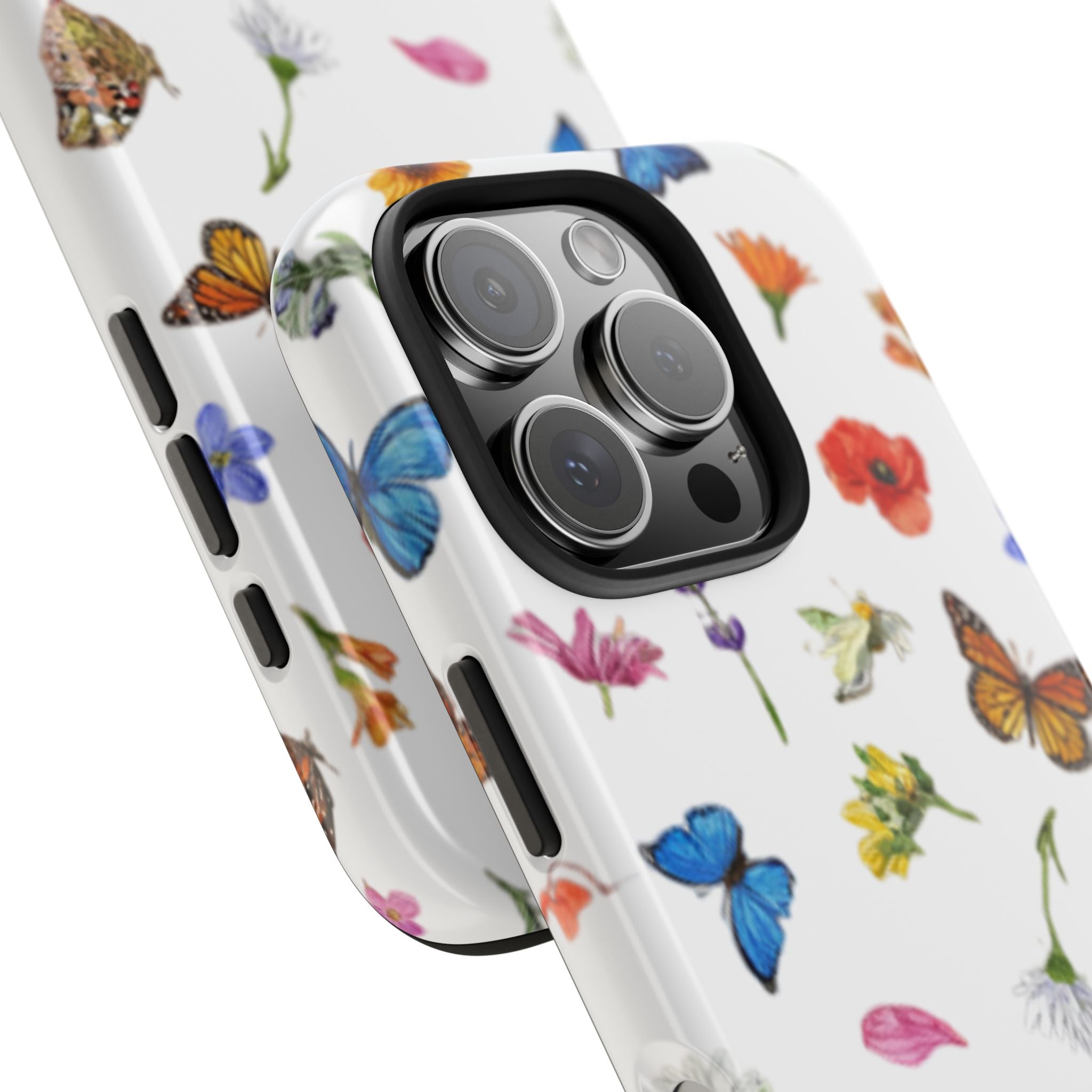 Butterfly Meadow Tough Phone Case / Floral Protective Phone Cover