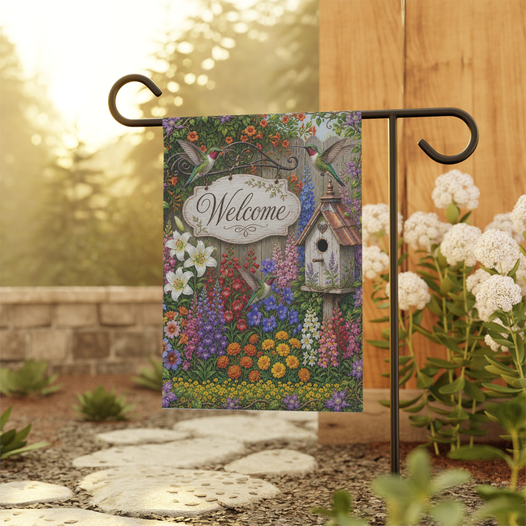 Cottage Garden Floral Banner | House Welcome Flag