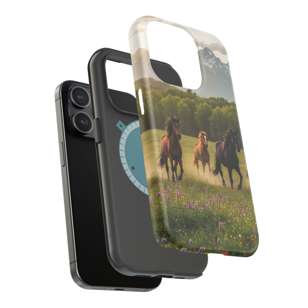 Running Horses Phone Case | Magnetic Impact-Resistant Case