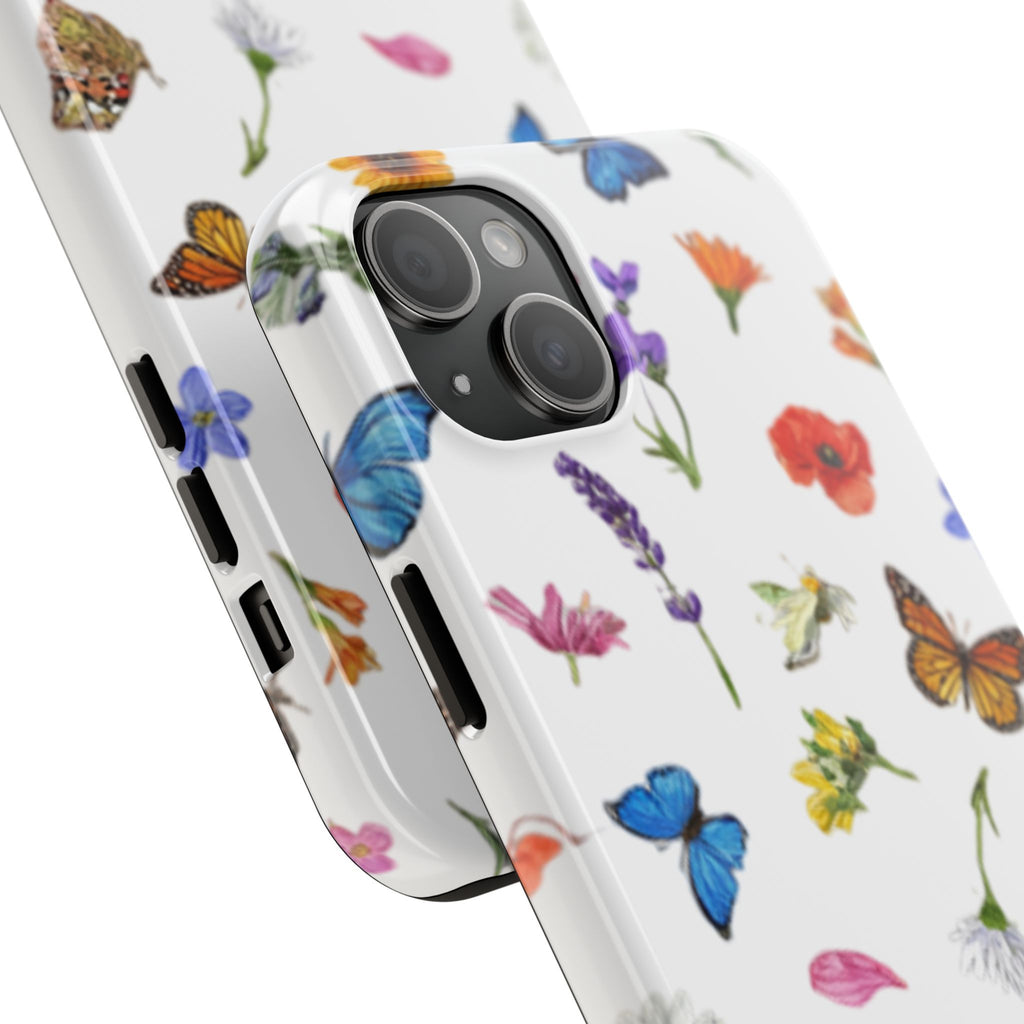 Butterfly Meadow Tough Phone Case / Floral Protective Phone Cover