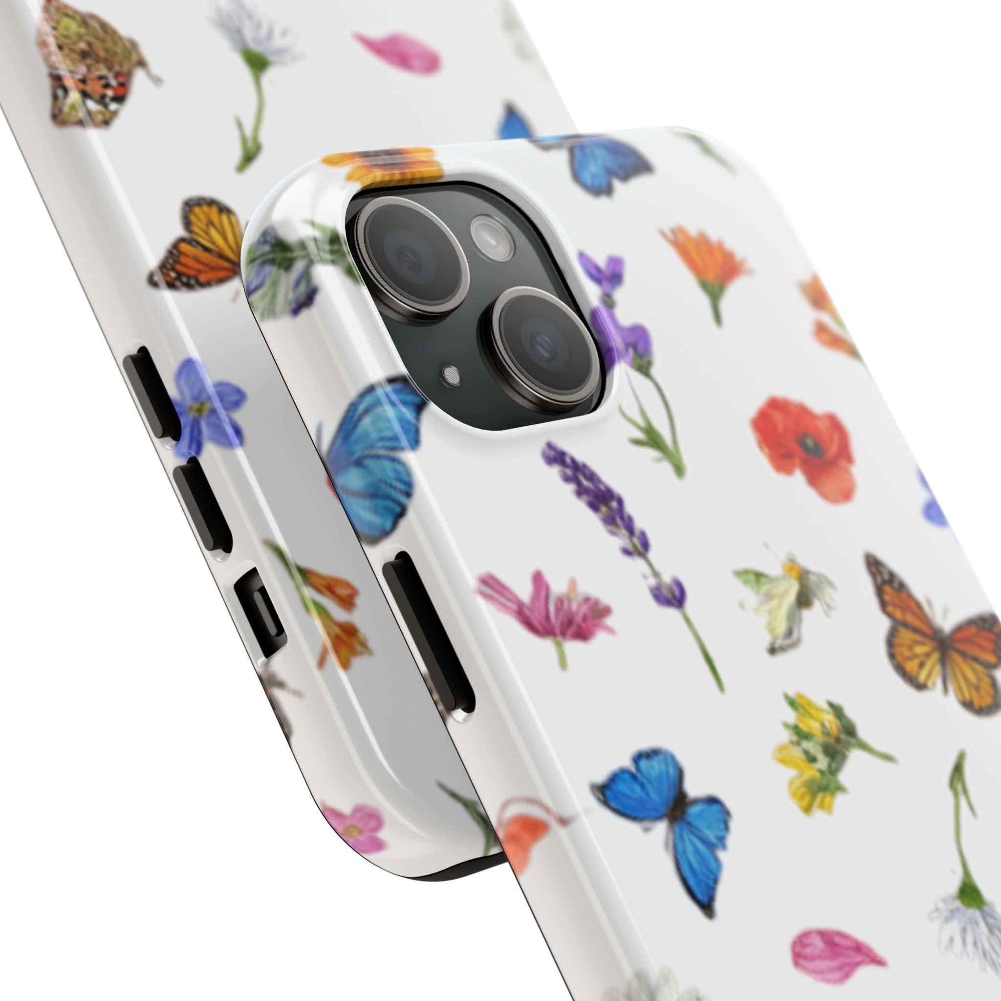 Butterfly Meadow Tough Phone Case / Floral Protective Phone Cover