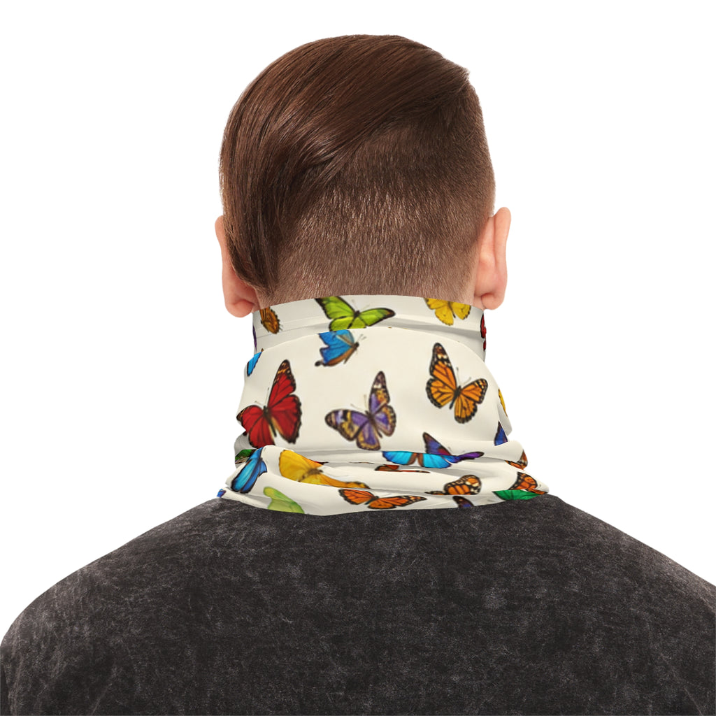 Colorful Butterfly Field Neck Gaiter | Spring Floral Scarf