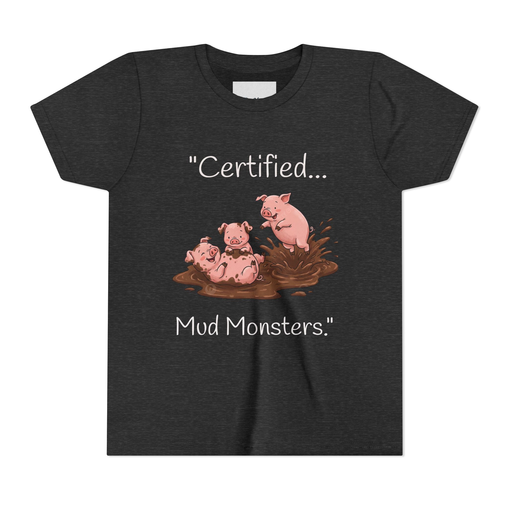 Certified Mud Monsters Kids Graphic T-Shirt – Playful Piglets Youth Cotton Tee