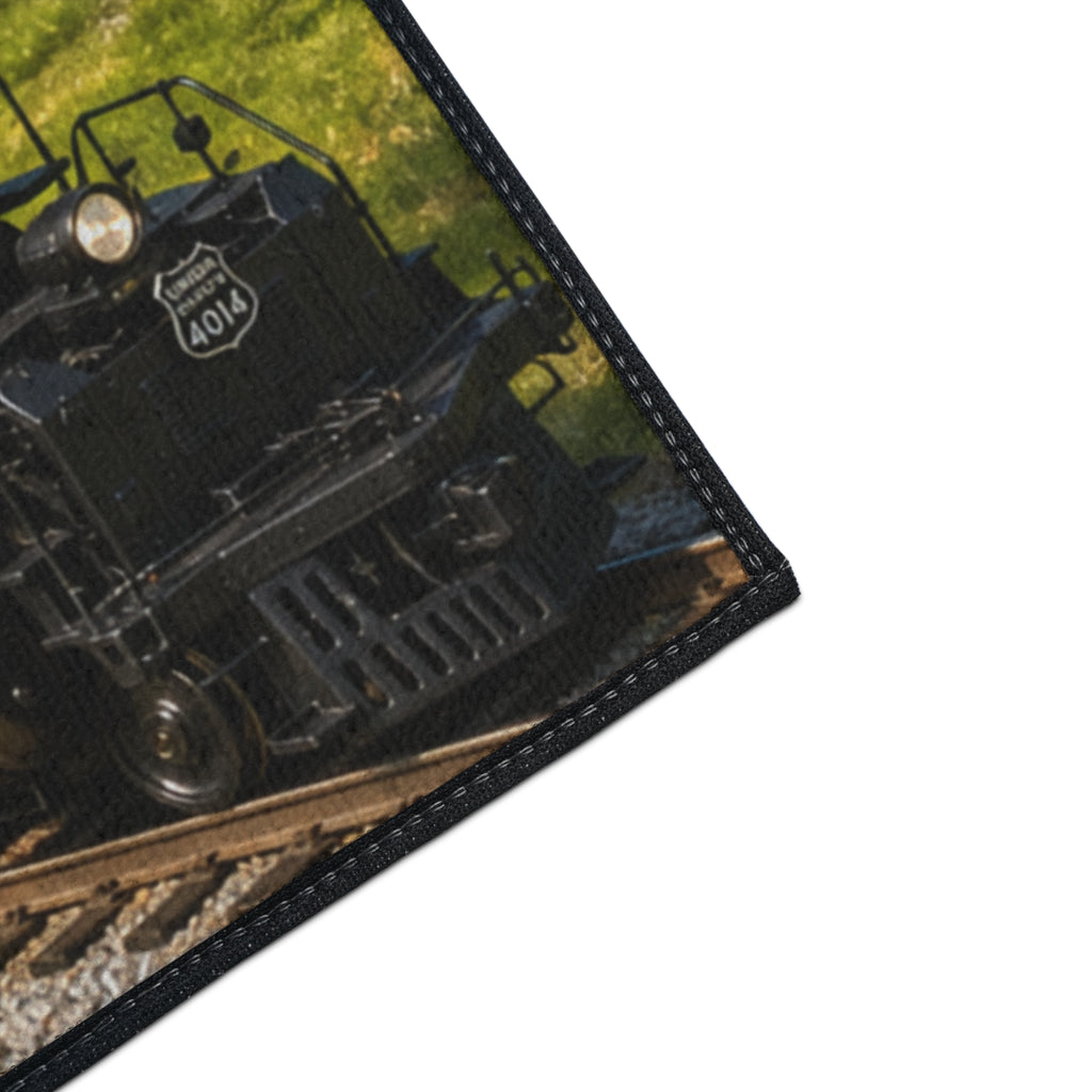 Vintage Steam Locomotive Floor Mat | Train Farm Landscape