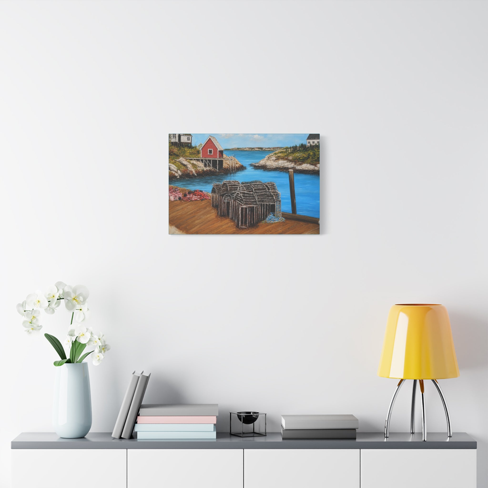 Coastal Harbor Scene/ Matte Canvas