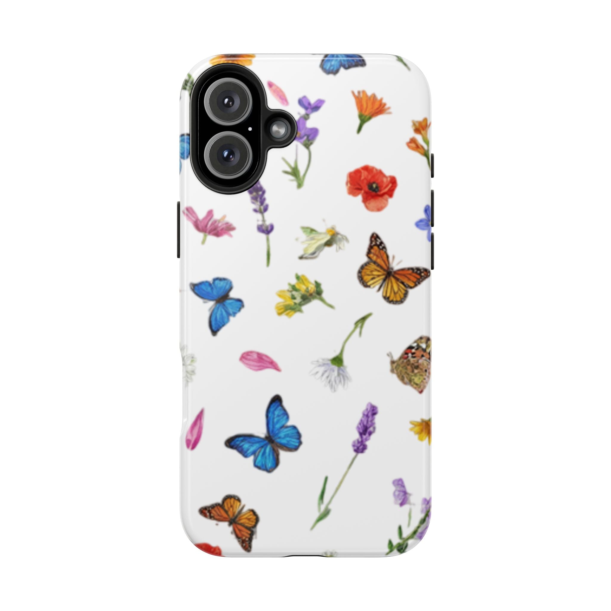 Butterfly Meadow Tough Phone Case / Floral Protective Phone Cover