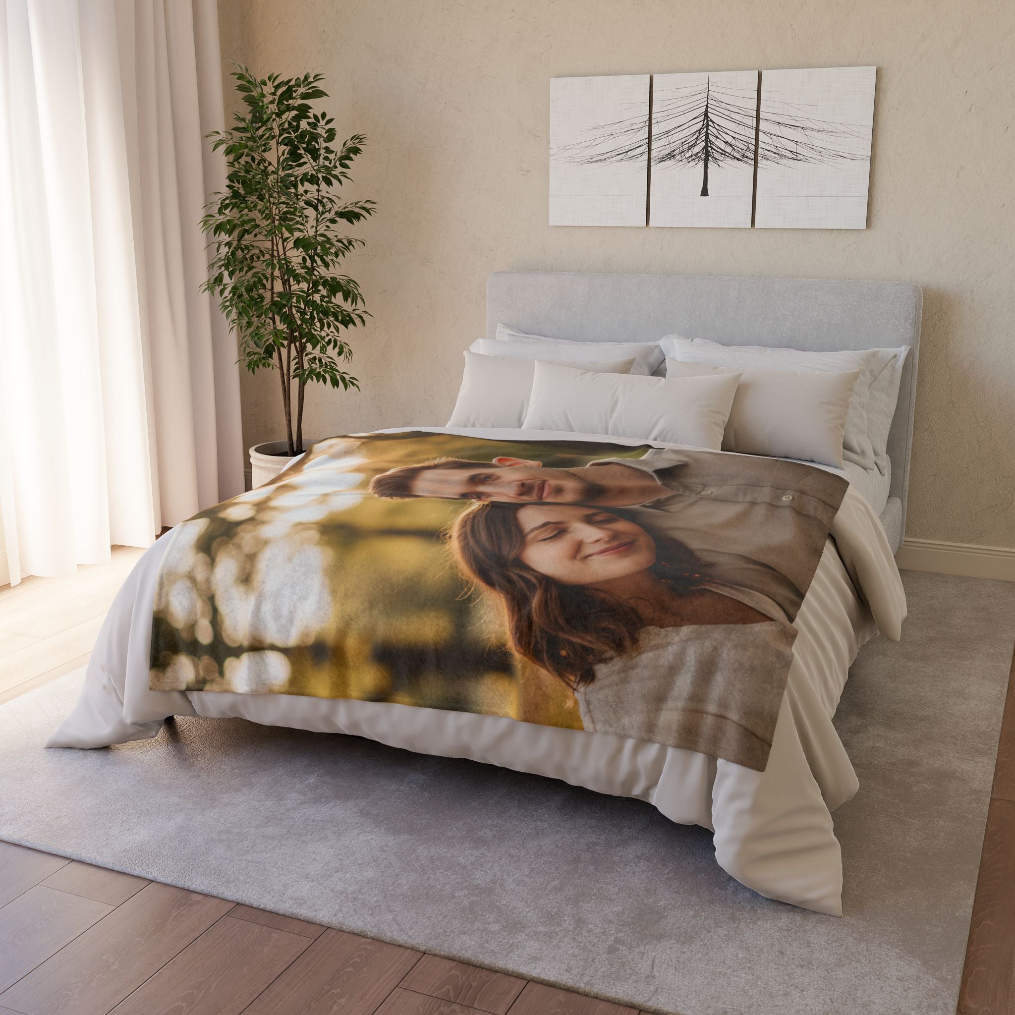 Photo Blanket / Personalized Soft Polyester Photo Throw, Custom Memory Gift