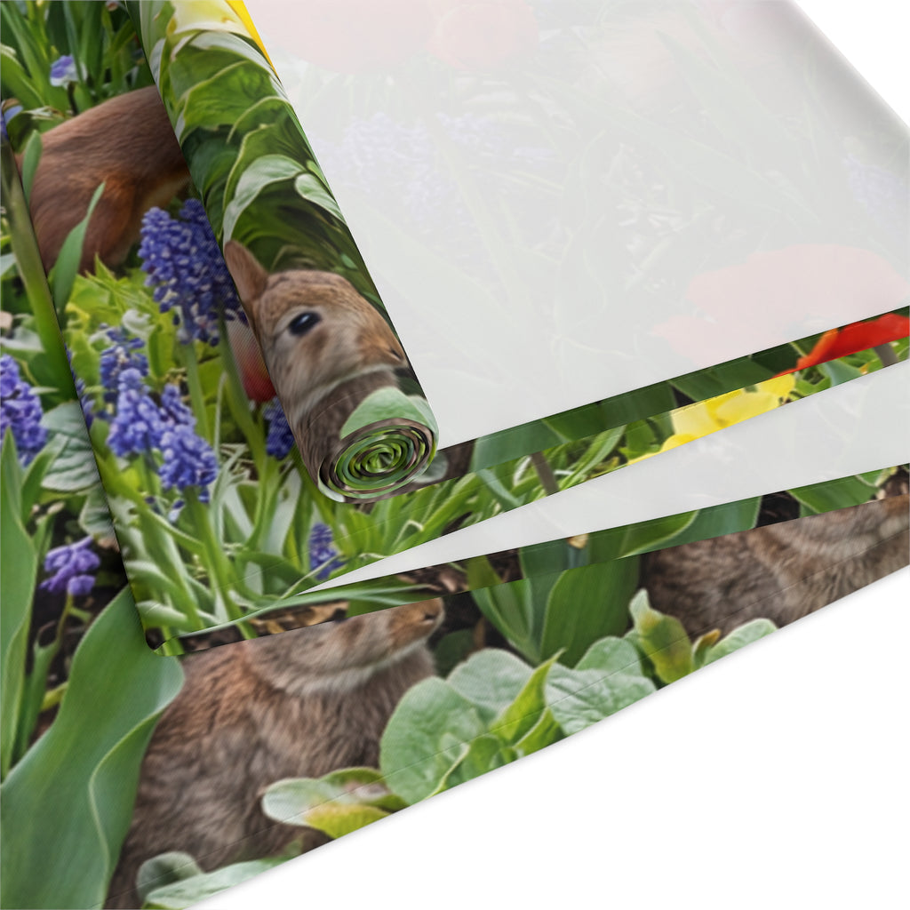 Spring Garden Birds Table Runner / Floral Tulip & Daffodil Dining Decor
