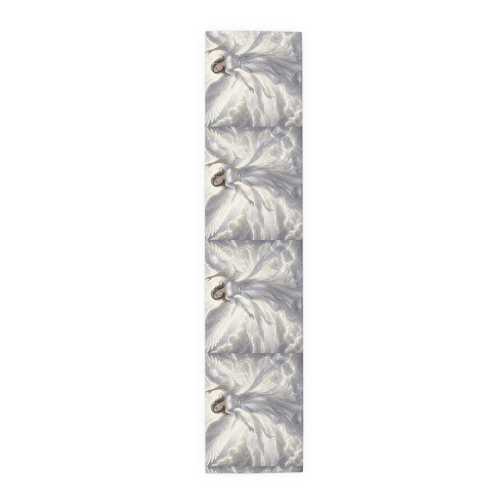 Sparkly White Angels Table Runner | Cotton Poly Blend