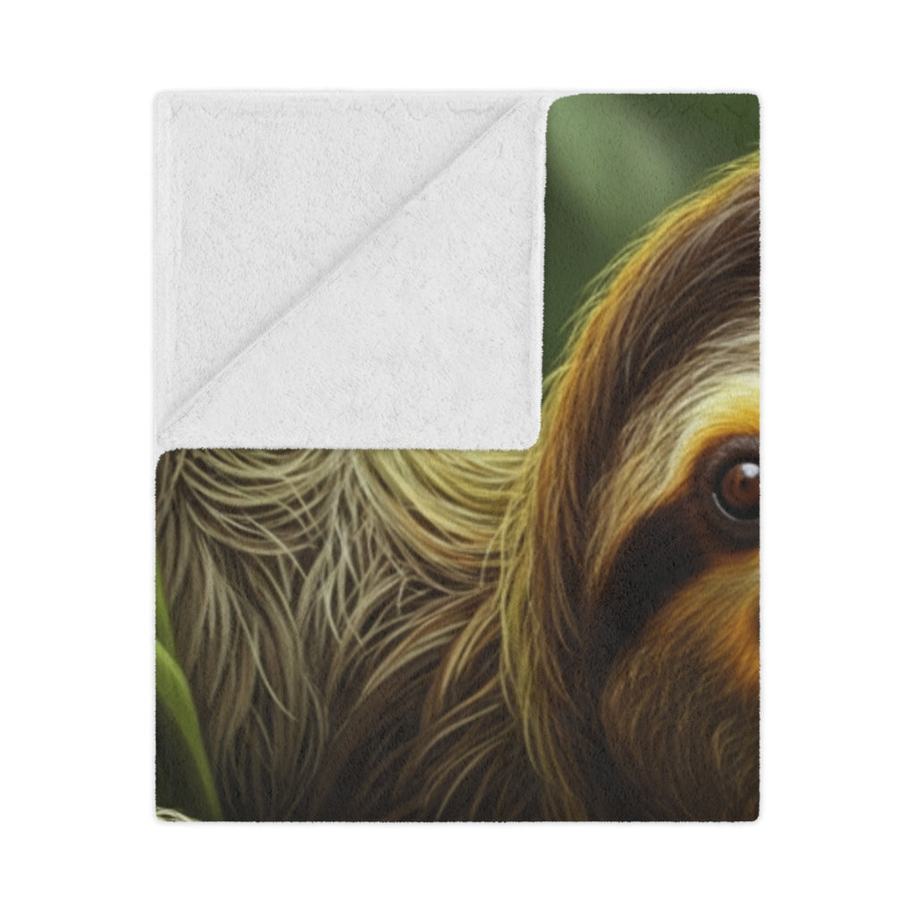 Sloth Plush Minky Blanket / Cozy Tropical Animal Throw