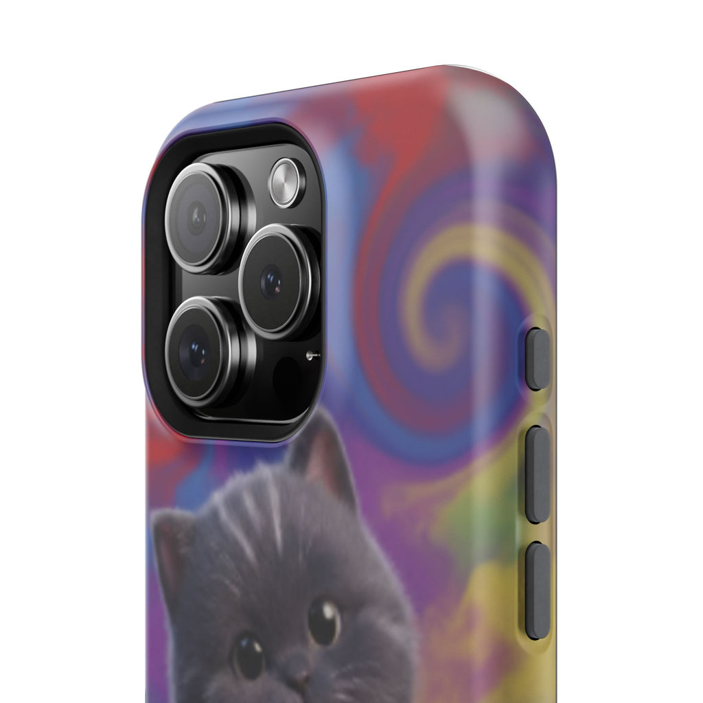 Kawaii Gray Kitten phone case | Impact-Resistant Case