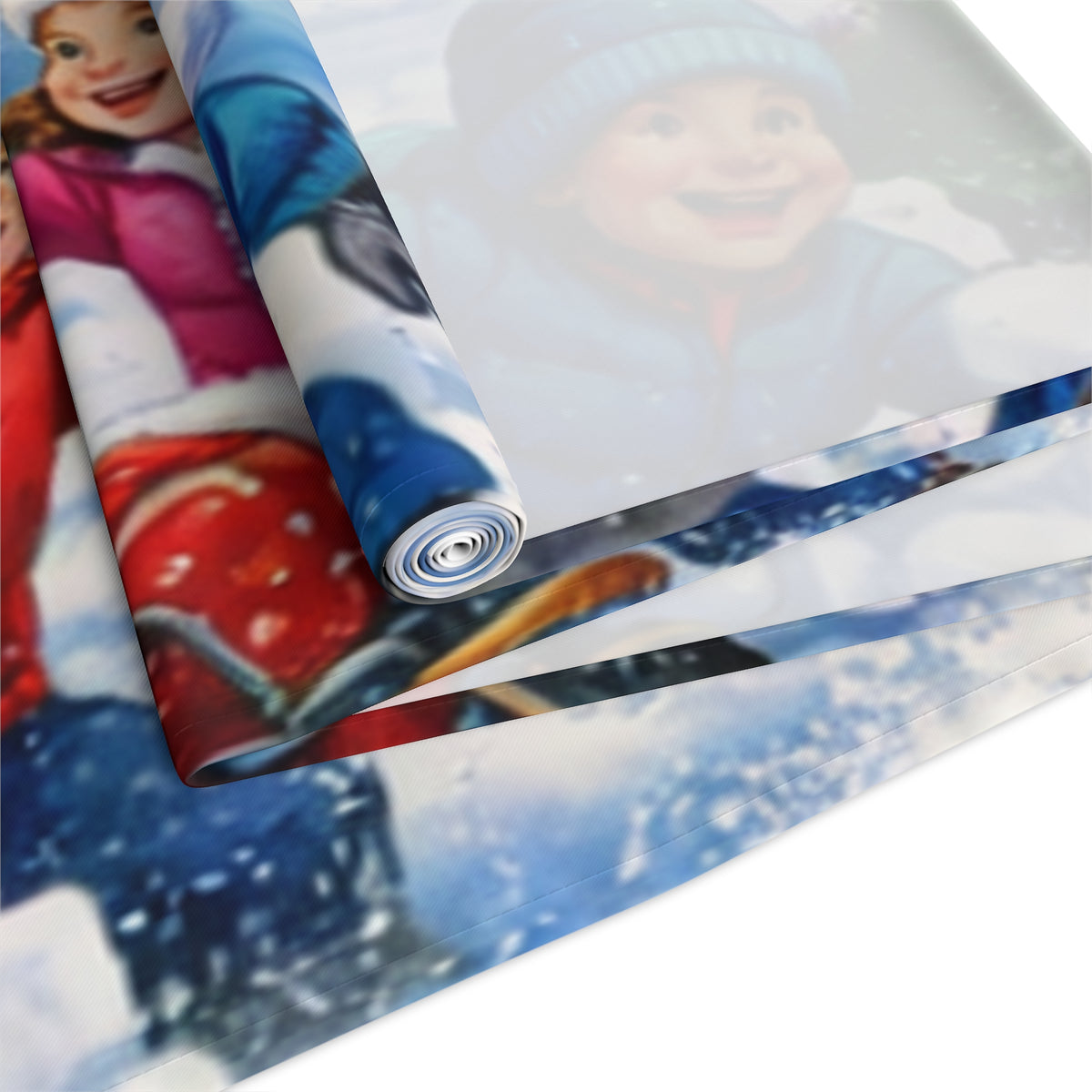 Snowball Fight Snowman Table Runner | Winter Christmas Table Decor