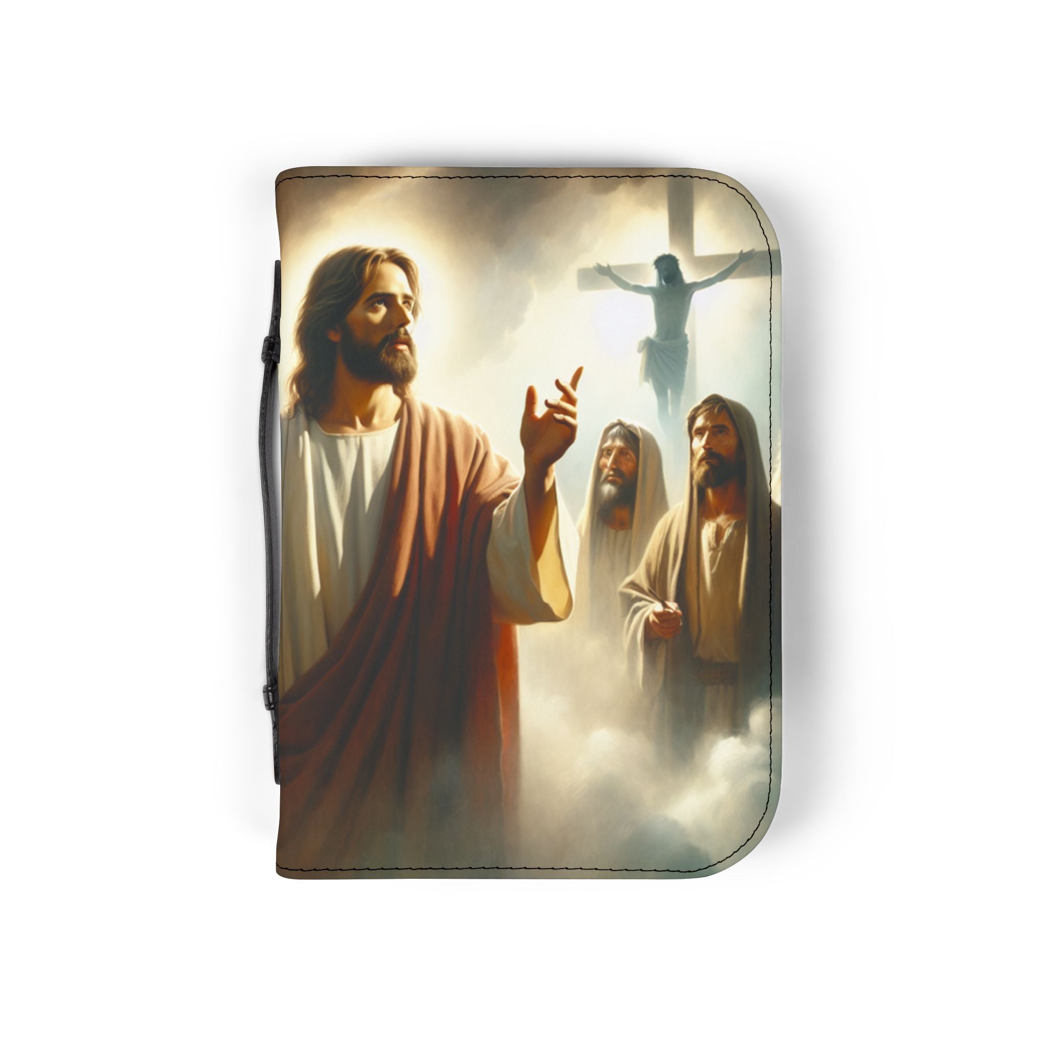 Bible Cover Jesus Crucifixion /Jesus Illustration Bible Cover | Isaiah 53:5 Scripture Zippered Cover/100% PU Leather