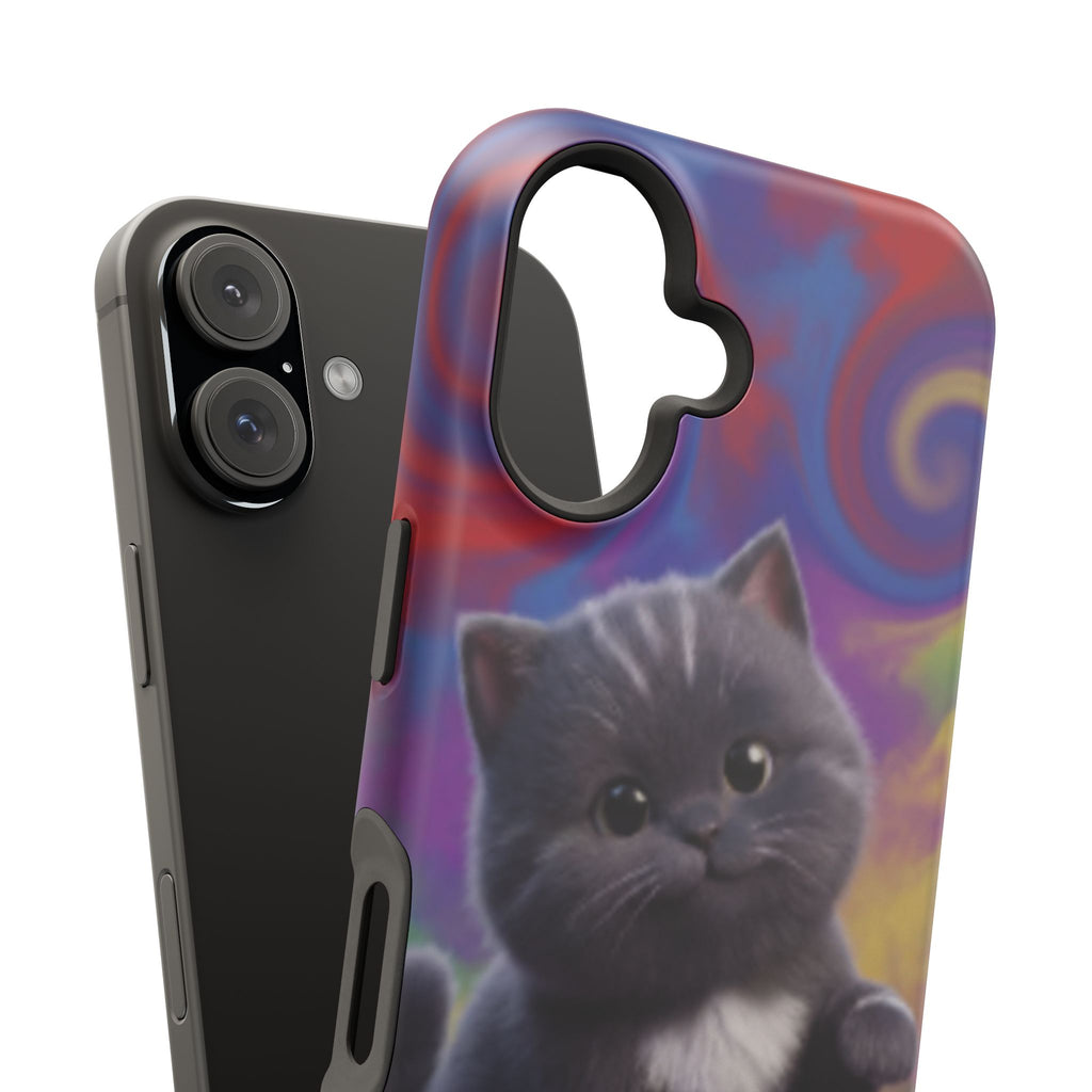Kawaii Gray Kitten phone case | Impact-Resistant Case