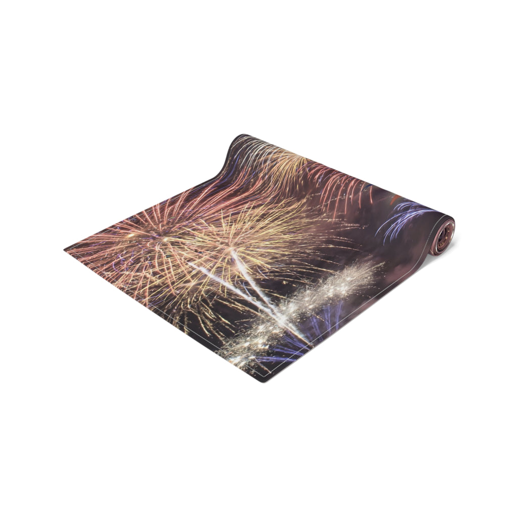 American Eagle with Fireworks Table Runner | Cotton Poly