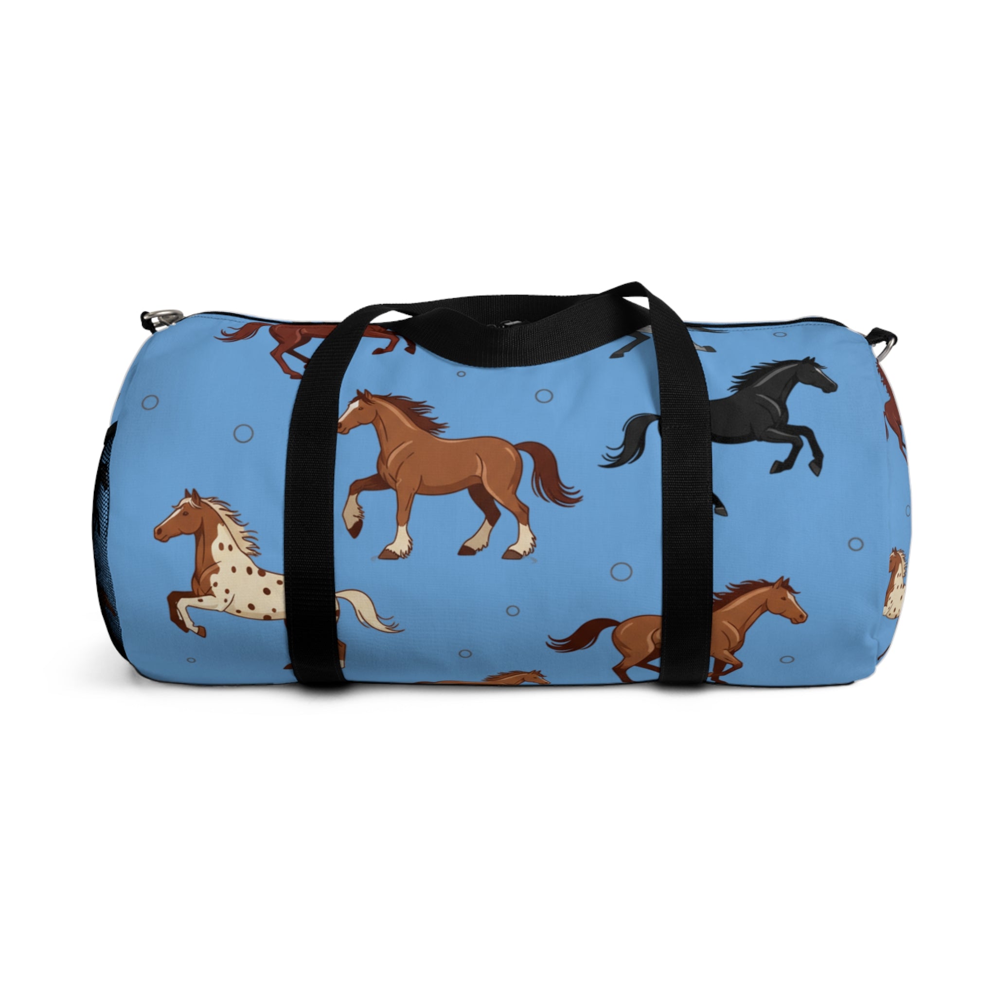 Blue Galloping Horses Duffel Bag / Equestrian Travel & Gym Bag