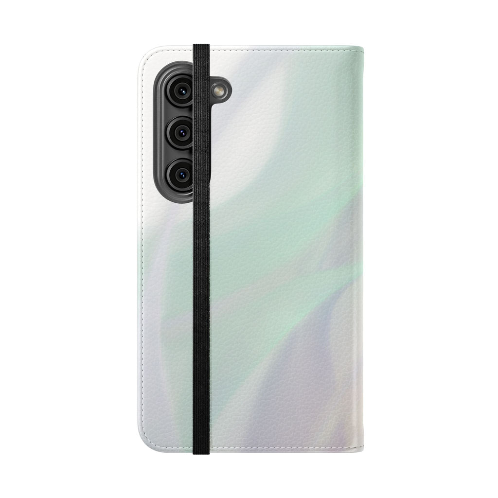 Pastel Marble Flip Case / Soft Watercolor Phone Wallet Cover with Card Slots