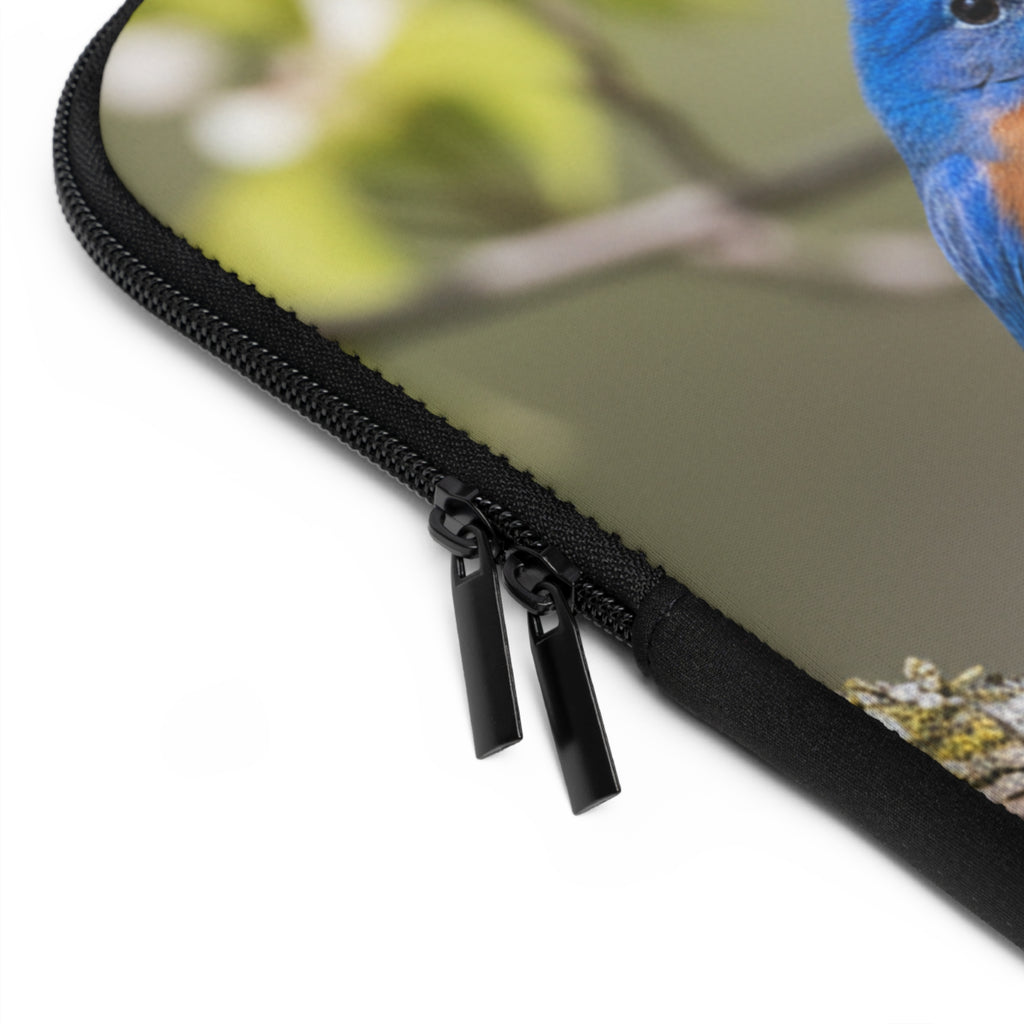 Laptop Sleeve Eastern Bluebirds on Branch | Nature Bird Photography