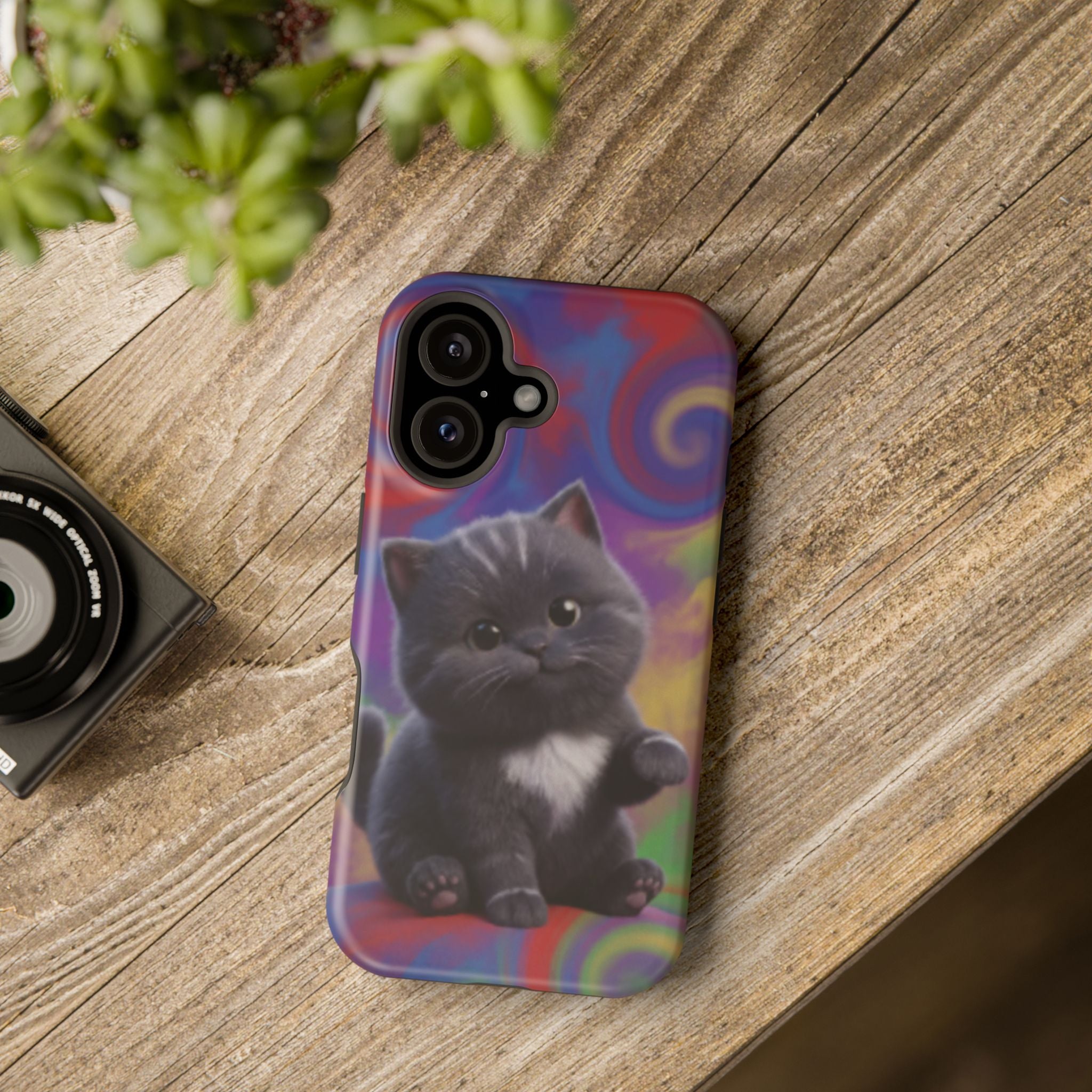 Kawaii Gray Kitten phone case | Impact-Resistant Case