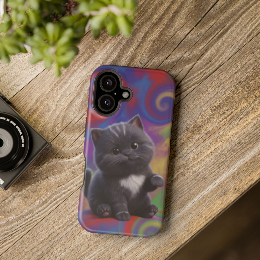 Kawaii Gray Kitten phone case | Impact-Resistant Case