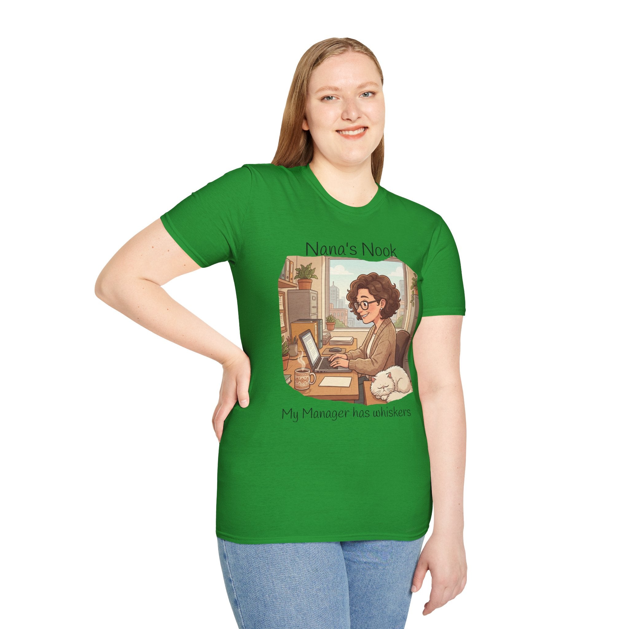 T-Shirt / "Nana's Nook: My Manager Has Whiskers" Cozy Grandma Cat Lover Tee