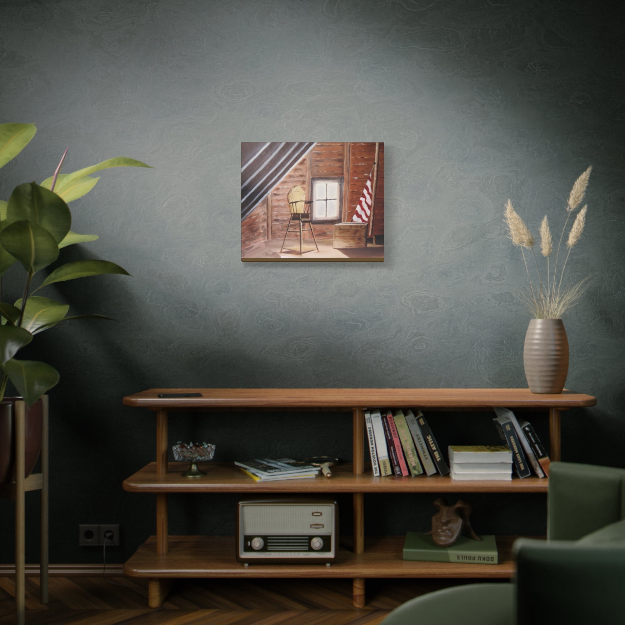 Vintage Attic Scene Canvas | Stretched Wall Art