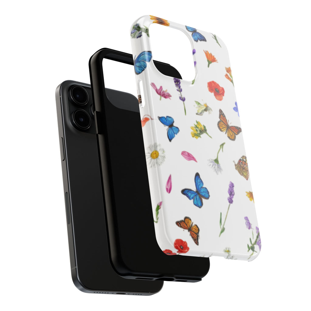 Butterfly Meadow Tough Phone Case / Floral Protective Phone Cover