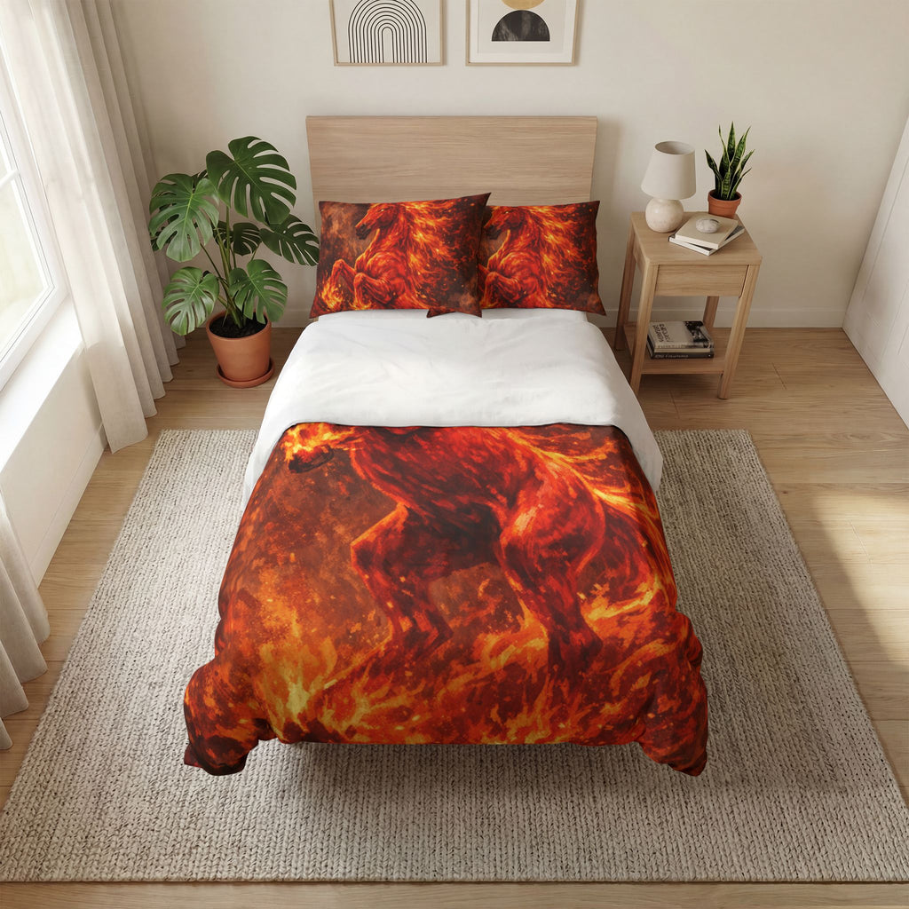 Flaming Horse Quilt Cover