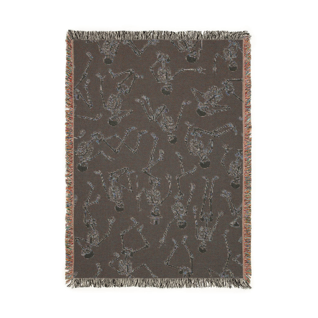 Gold Skeleton Woven Blanket - Halloween Throw