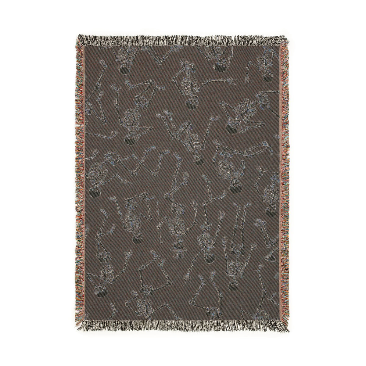 Gold Skeleton Woven Blanket - Halloween Throw