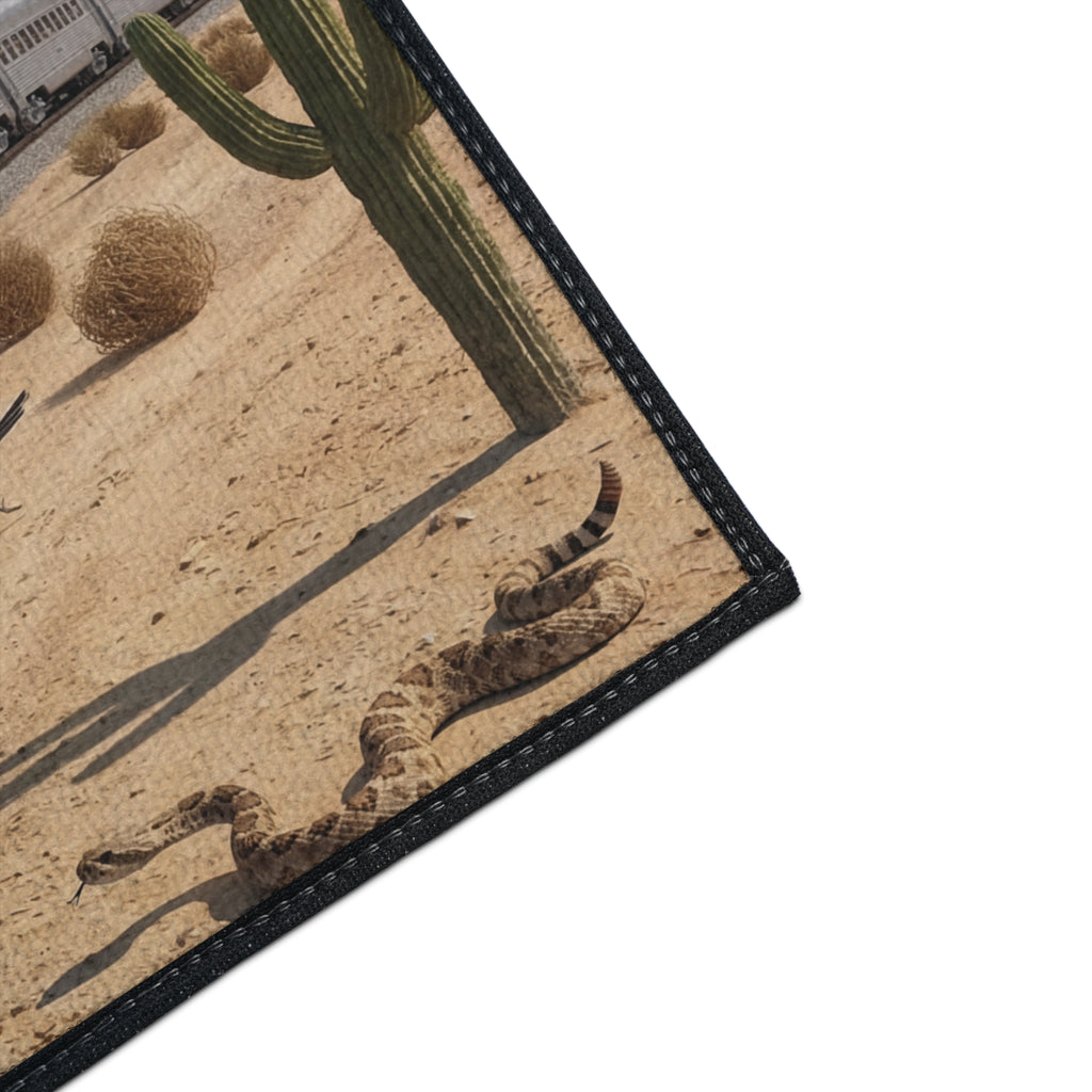 Santa Fe Desert Train Floor Mat | Southwestern Railroad Scene, Heavy Duty