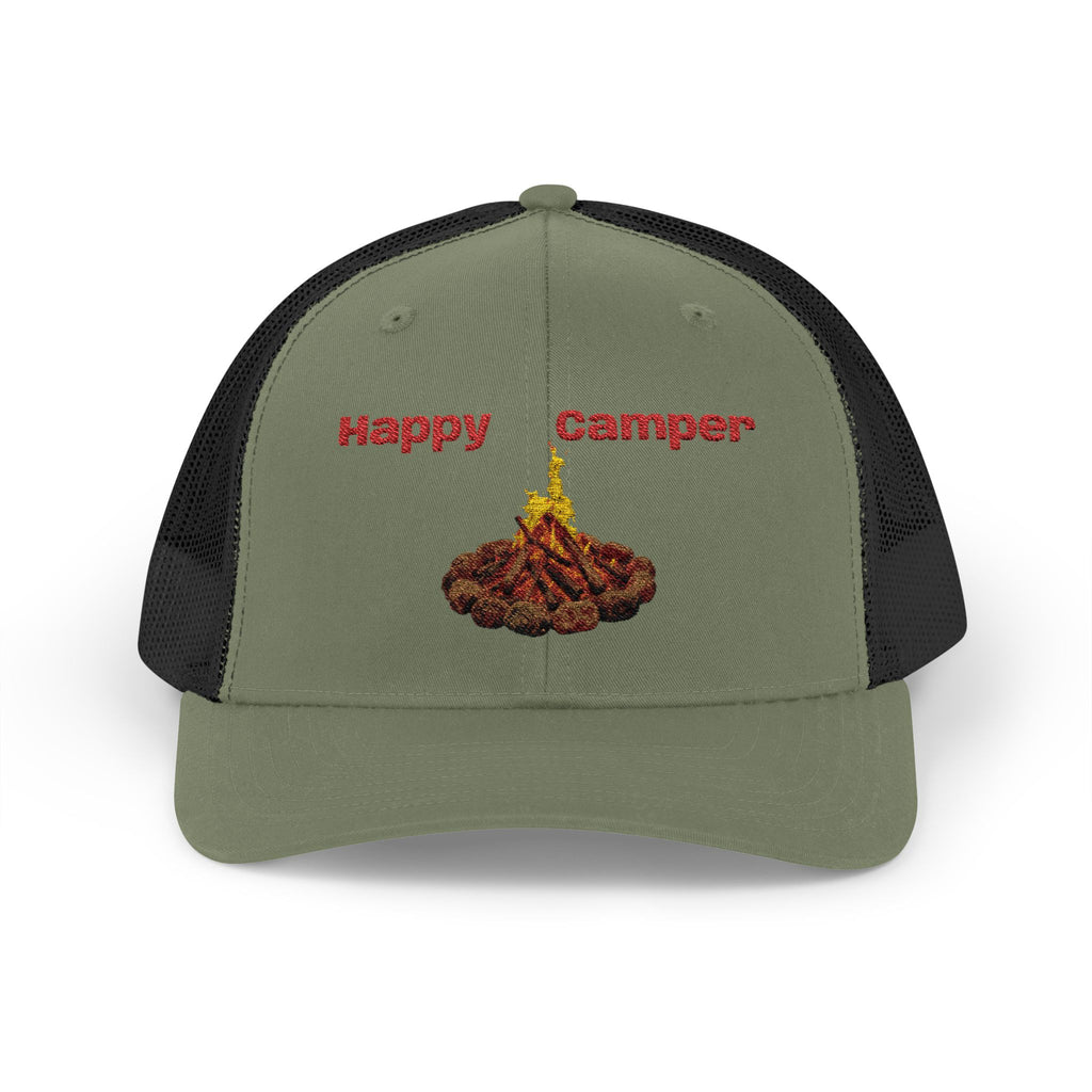 Happy Camper campfire Embroidered Snapback Cap | Trucker hat
