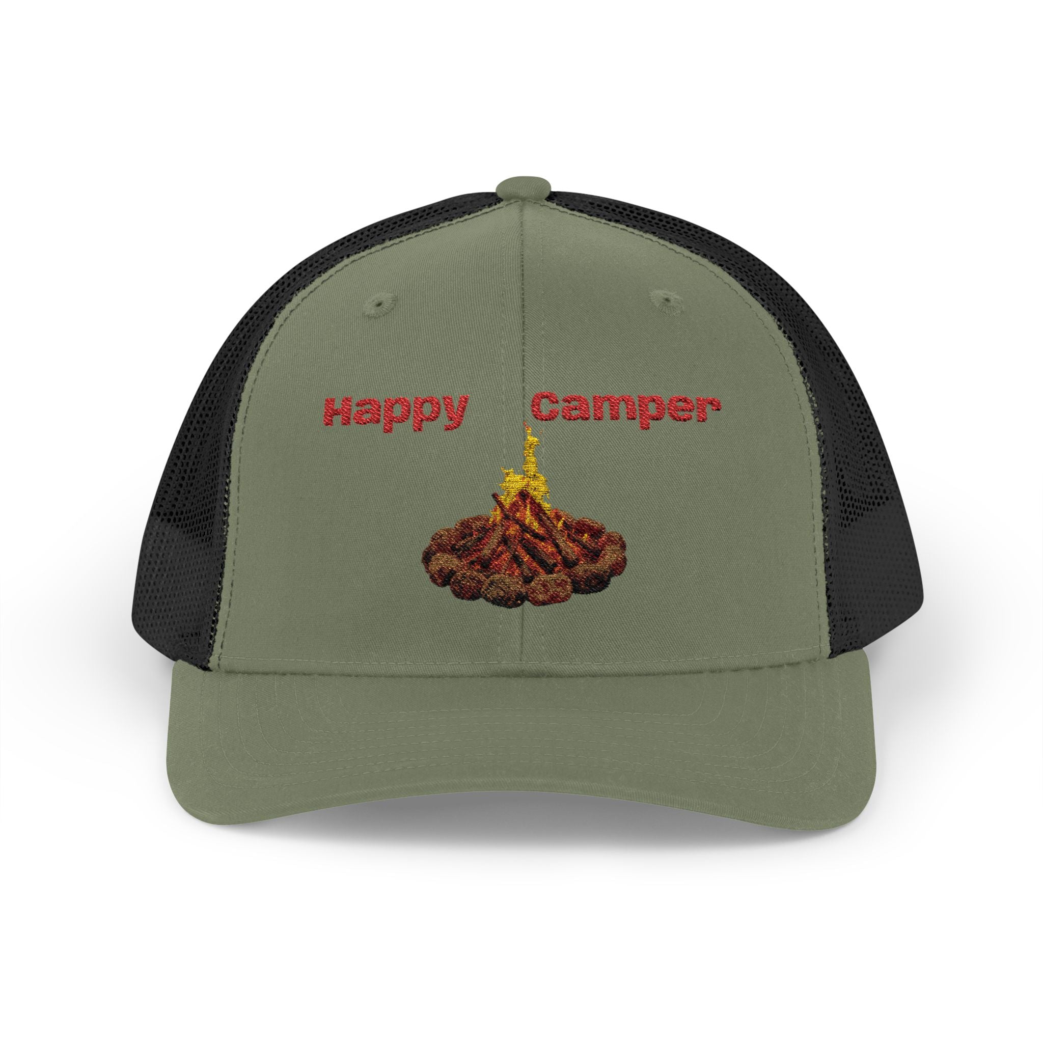 Happy Camper campfire Embroidered Snapback Cap | Trucker hat