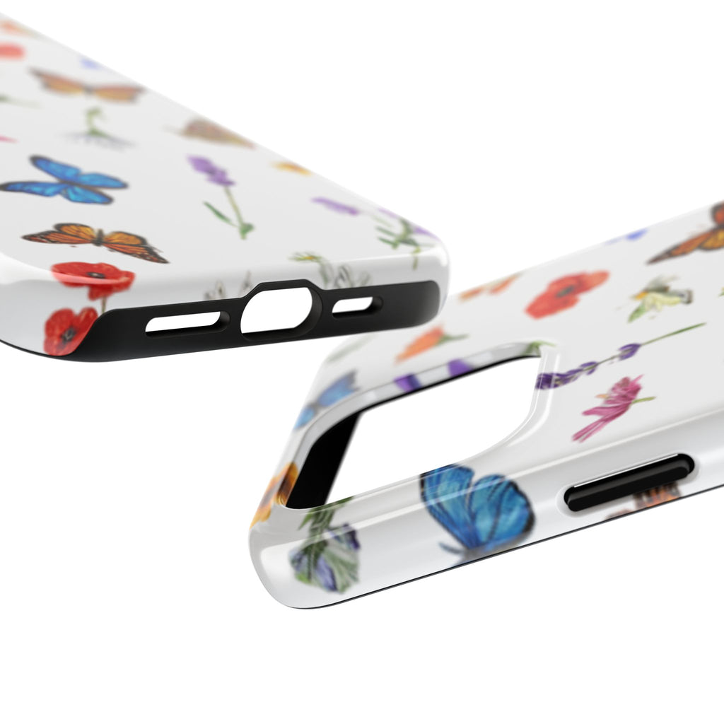 Butterfly Meadow Tough Phone Case / Floral Protective Phone Cover