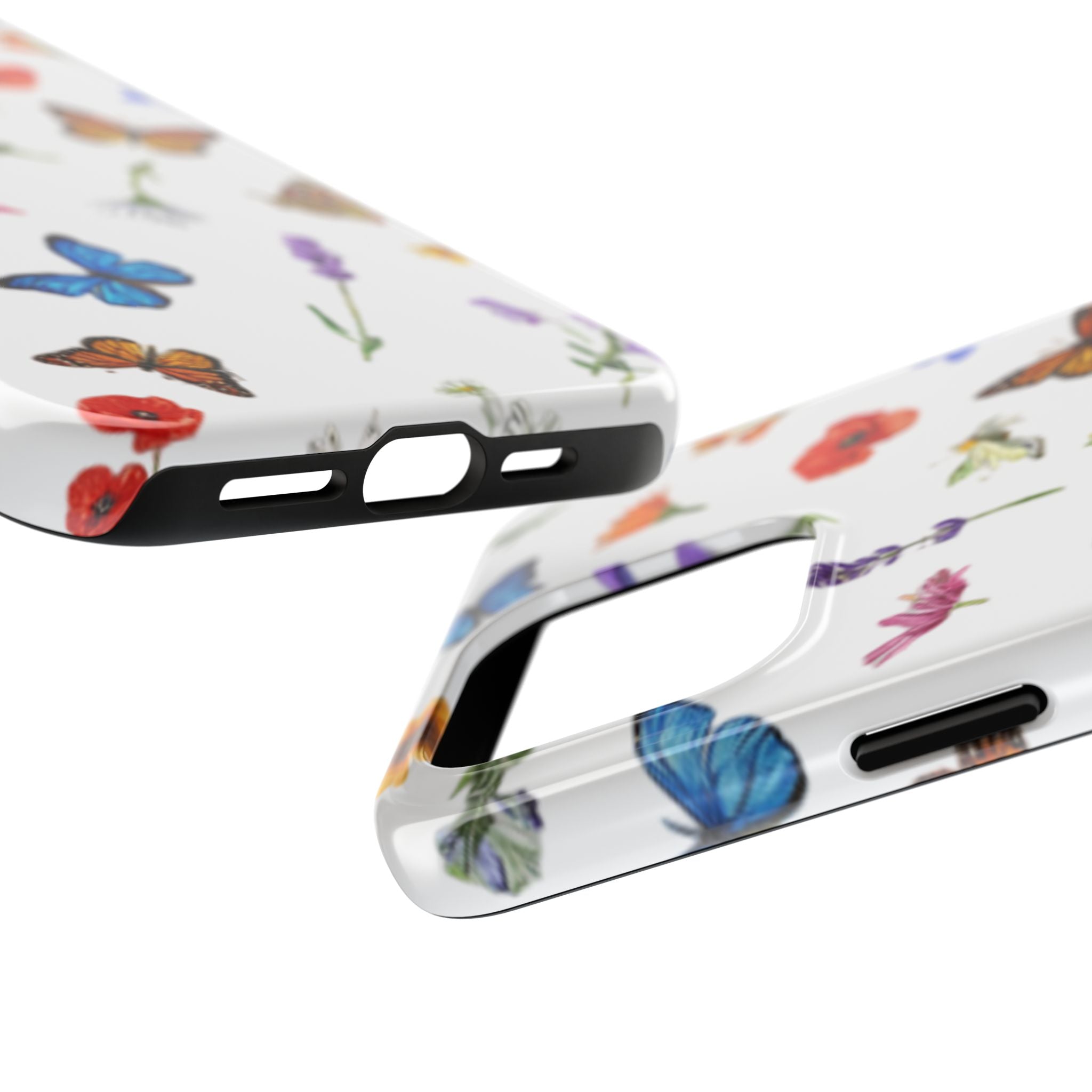 Butterfly Meadow Tough Phone Case / Floral Protective Phone Cover