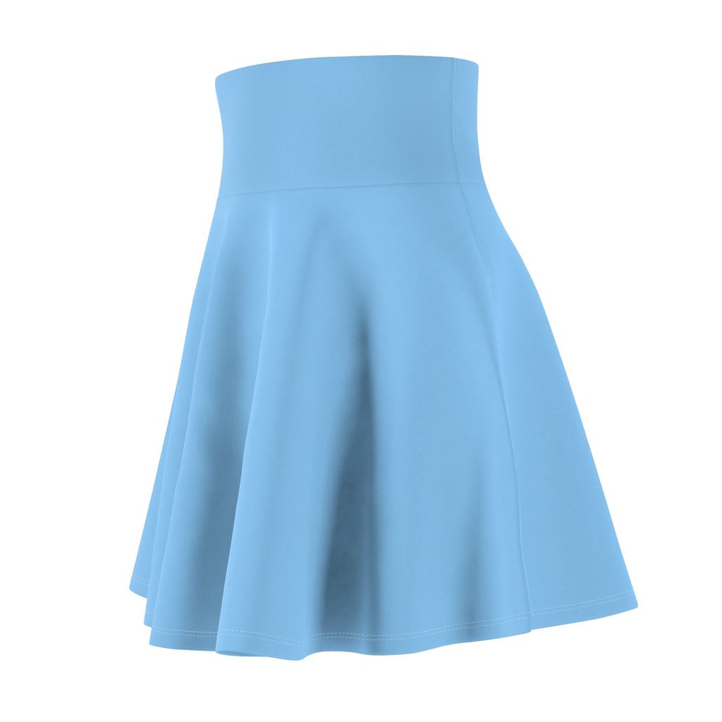 Solid Light Blue Skater Skirt - All-Over Print