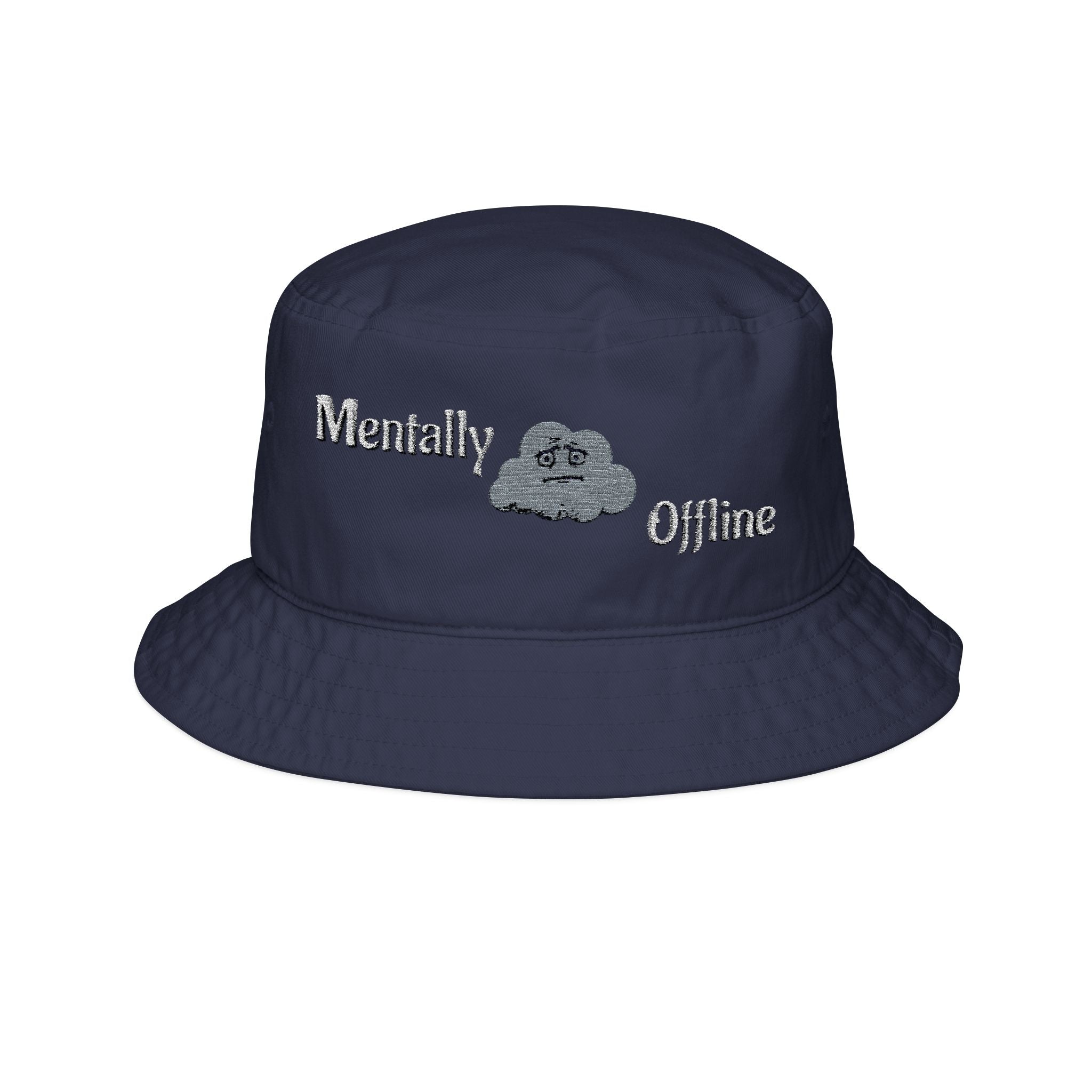 Mentally Offline cloud embroidery Bucket Hat | embroidered bucket hat
