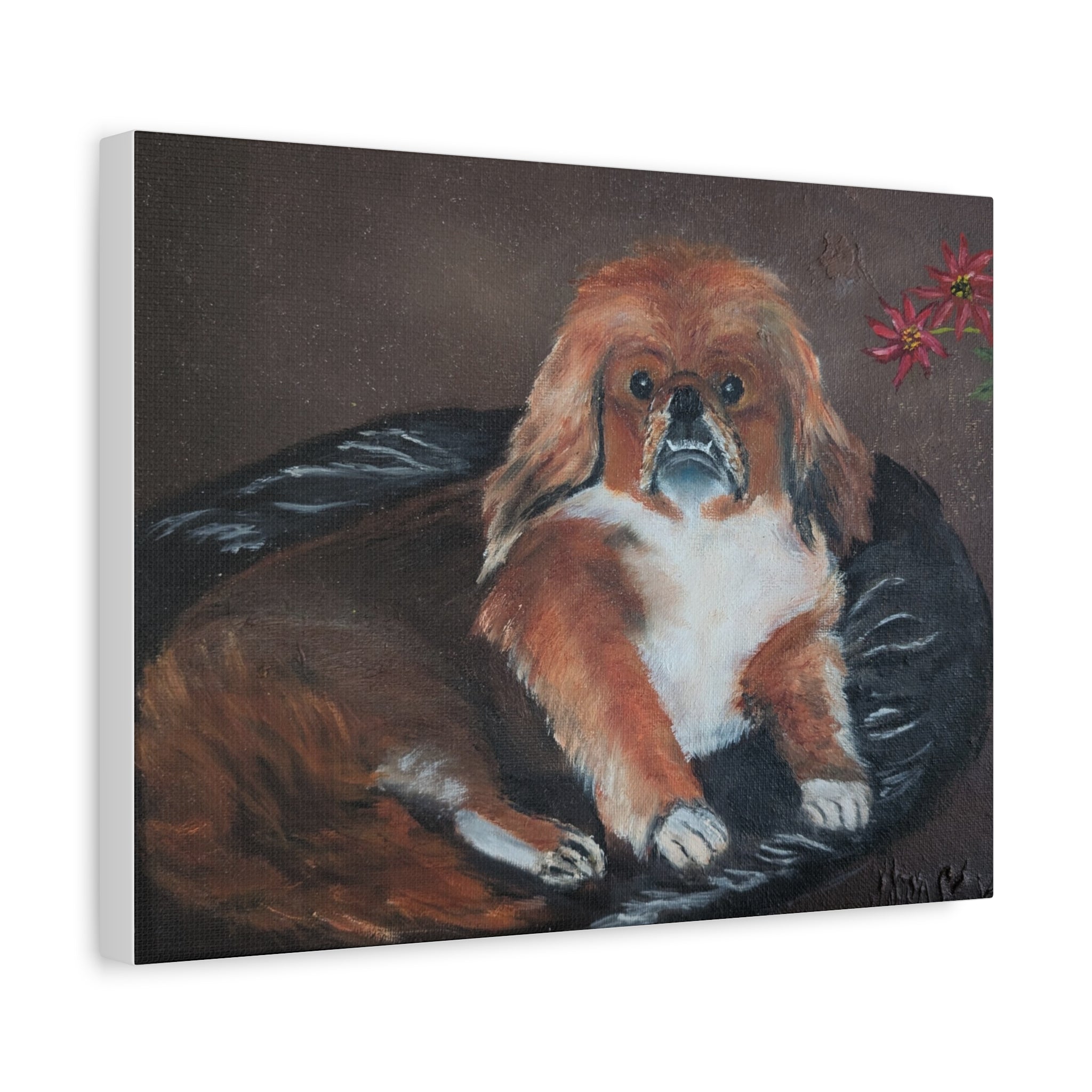 Pekingese Dog Portrait Canvas/Pet Art Matte Stretched