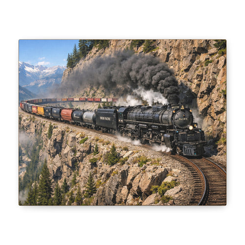 Big Boy Steam Locomotive Train Canvas Print | Vintage Railroad Wall Art