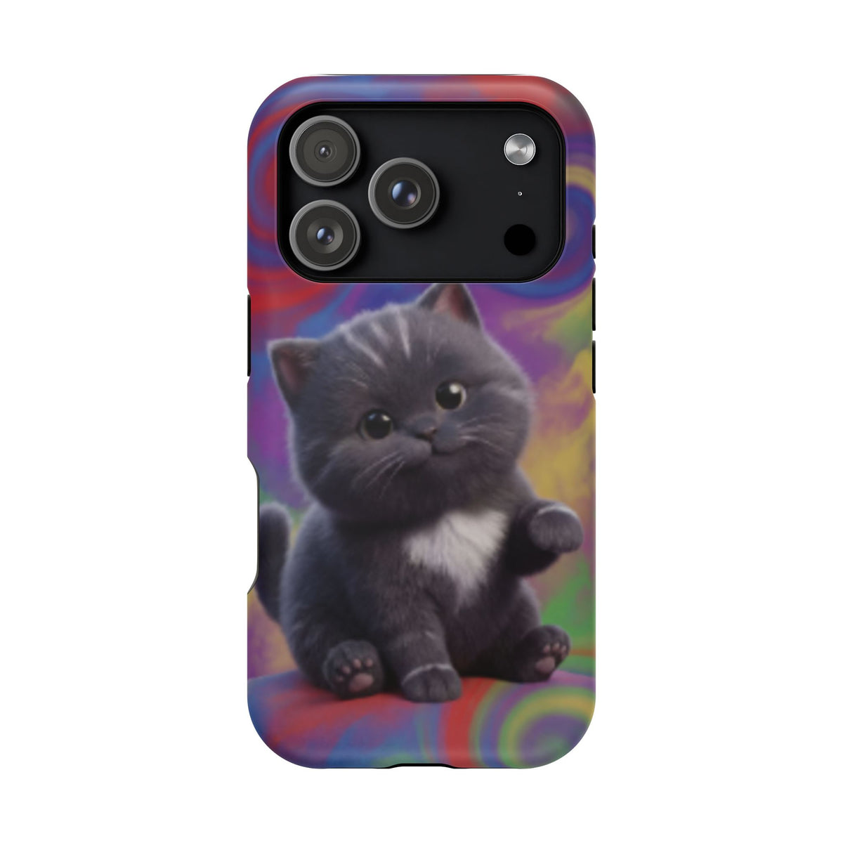 Kawaii Gray Kitten phone case | Impact-Resistant Case